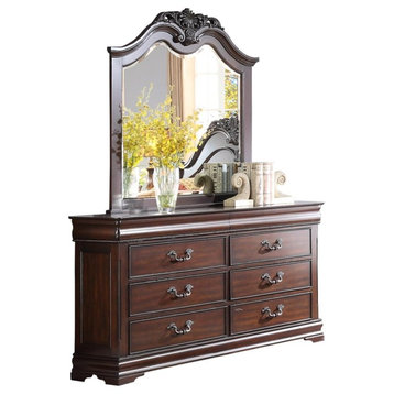 Momeyer French Country Dresser and Mirror, Cherry