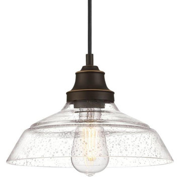 Westinghouse 6116600 Iron Hill 11"W Pendant - Oil-Rubbed Bronze / Highlights