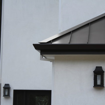 6 inch Angle Face/Flat Face Gutters with smooth Downspouts in Pacific Palisades