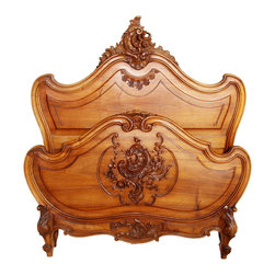 C19th French Single Bed Walnut - Sleigh Beds