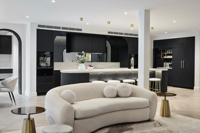 Design ideas for a contemporary living room in Perth.