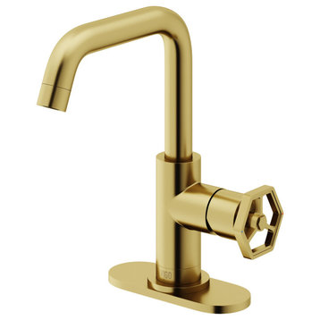 Vigo VG01051K1 Ruxton Oblique 1.2 GPM 1 Hole Bathroom Faucet - Matte Brushed