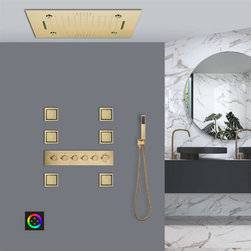 Led Musical Shower System With Hand Shower, Style 5- Touch Panel - Showerheads And Body Sprays