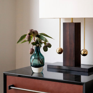 Proper Pied-à-Terre Bedroom Detail with Cravotta Steel Nightstand