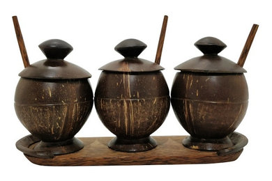 Coconut Shell Craft Jars