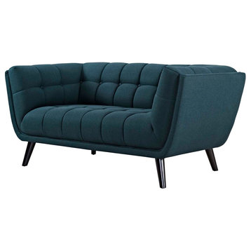 Modern Contemporary Urban Living Loveseat Sofa, Blue