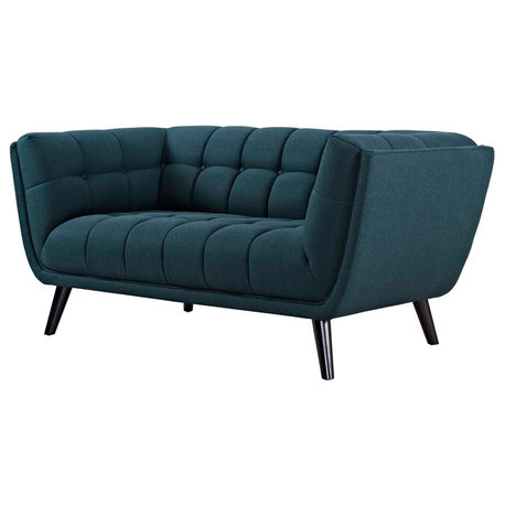 Modern Contemporary Urban Living Loveseat Sofa, Blue