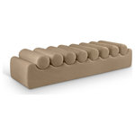 Meridian Furniture - Rumble Upholstered Bench, Tan, 72" W x 22" D x 16.5" H, Vegan Leather - Indulge in the allure of the Tan Vegan Leather Rumble Bench by Meridian Furniture. Its captivating design and luxurious Tan Vegan Leather elevate any space with effortless elegance. Crafted with precision and durability in mind, this stunning piece becomes the focal point of gatherings, fostering moments of connection and warmth. Embrace sophistication and style with the Rumble Bench, a testament to exquisite taste and timeless beauty.