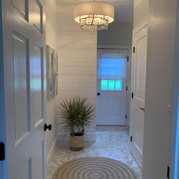 Coastal Guest Bath & Hidden Laundry