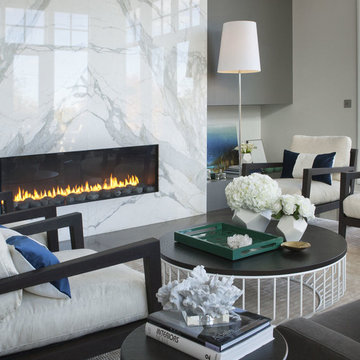 Atkinson Residence • Calacatta Marble Fireplace
