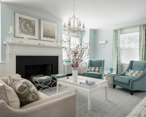 Gold And Blue Living Room | Houzz