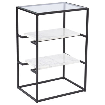 Paignton Glass-Top End Table With Storage