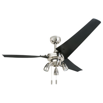 Honeywell Phelix 56" Ceiling Fan with Light, Brushed Nickel