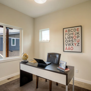 Bonus Room and Office with a Large Window Overlooking Puget Sound