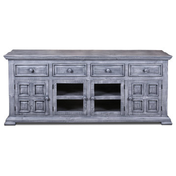 Rustic Solid Wood 73" Gray TV Stand, Sideboard Console