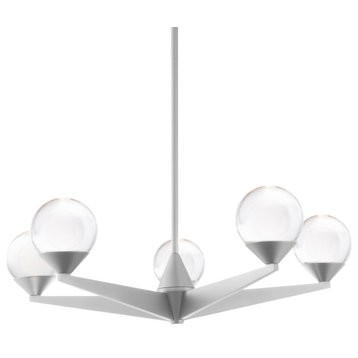 Modern Forms PD-82024 Double Bubble 5 Light 22"W LED Globe - Satin Nickel