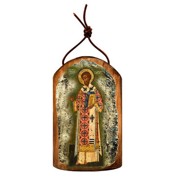 Icon Saint Chrysostom Wooden Ornament