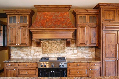 Rustic Kitchen with Laminate Range Hood