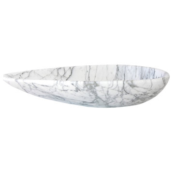 Eden Bath EB_S024CW-P Pod Shaped Vessel Sink - Carrara White Marble