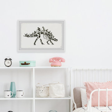"Stegosaurus Skeleton" Framed Painting Print