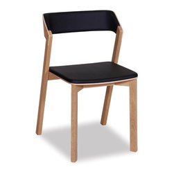 Merano Natural Oak Stackable Dining Chair w Black Pad by Alex Gufler for TON - Dining Chairs