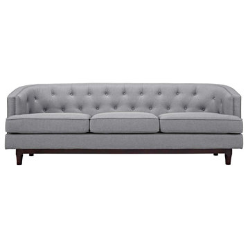 Coast Upholstered Fabric Sofa, Light Gray