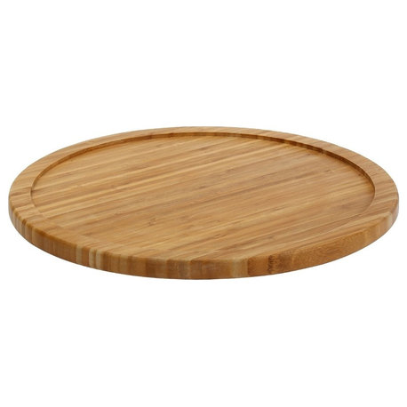 YBM Home Bamboo Wooden Non-Skid LazySusan Turntable Fully RotatingPantry Cabinet, 14 Inch