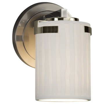 Limoges Atlas, Wall Sconce, Cylinder/Flat, Nickel, Waterfall, LED