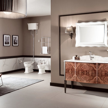 GM Luxury Nouveau 48.4" Bath Vanity Cabinet Set Single Sink, Briar Wood and Gray