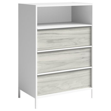 Pemberly Row 3 Drawers Modern Engineered Wood Chest in White