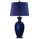Elk Home - Elk Home D2515 Helensburugh - One Light Table Lamp - Navy Blue Glass Table Lamp with Navy SHelensburugh One Lig Black Nickel/Navy Bl