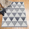 Soft Plush Geometric Moroccan Pile Shag Accent Rug 5 x 7, Gray & White