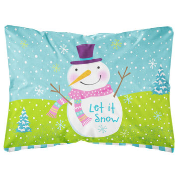 Christmas Snowman Let It Snow Fabric Decorative Pillow Vha3017Pw1216