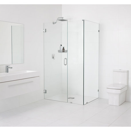 78"x35"x40.5" Frameless 90 Degree Shower Enclosure Wall Hinge, Polished Chrome