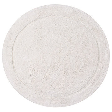 Waterford Absorbent Cotton and Machine washable Bath Rug 22" Round, Ivory