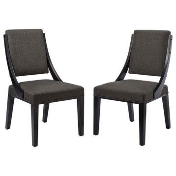 Cambridge Upholstered Fabric Dining Chairs, Set of 2, Gray