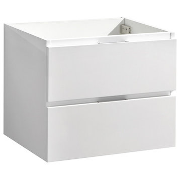 Valencia Wall Hung Bathroom Cabinet, Glossy White, 24"