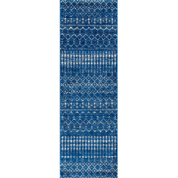 nuLOOM Moroccan Blythe Contemporary Area Rug, Blue 2'6"x10' Runner