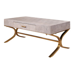 Andean Birds Mohena Wood And Leather Coffee Table Asian Coffee