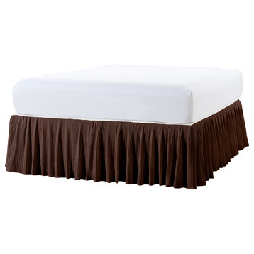 18" Pleated Bed Skirt, Chocolate, King