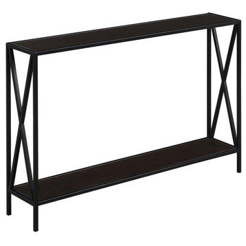 Tucson Console Table in Espresso Wood Finish and Black Steel Frame