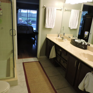 Master bathroom before and after