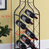 Muskogee Floor Wine Rack, Pewter Metal, 12 Bottle Holders