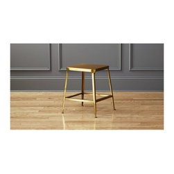 flint shiny gold 18" stool | CB2 - Bar Stools And Counter Stools
