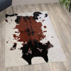 Barstow Collection 3' x 5' Brown Faux Cowhide Print Area Rug