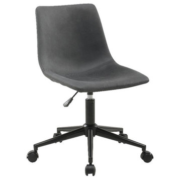 Plata Import Leary Task Chair in Gray Faux Leather