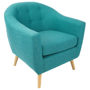 Rockwell Mid Century Modern Accent Chair, Teal