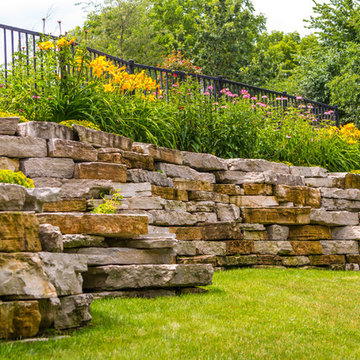 Pool, Patio, FirePit and Retaining Wall in North Barrington