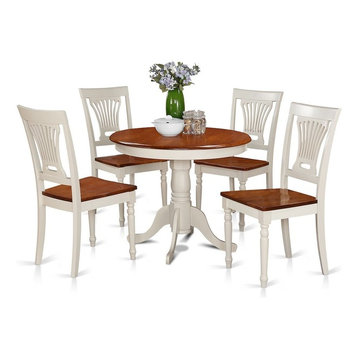 5-Piece Kitchen Table Set, Small Table Plus 4 Dining Chairs, Buttermilk