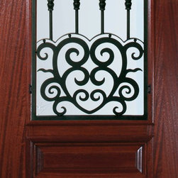 Slab Single Door 96 Wood Mahogany Barcelona Arch Top Arch Lite - Front Doors